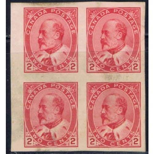 Canada 90A Unused No Gum 1903 Imperf block of 4 (ak1775)