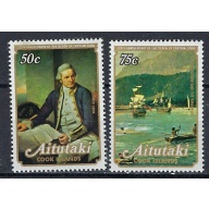 Aitutaki 171-72 MNH 1972 Capt Cook (ak2053)