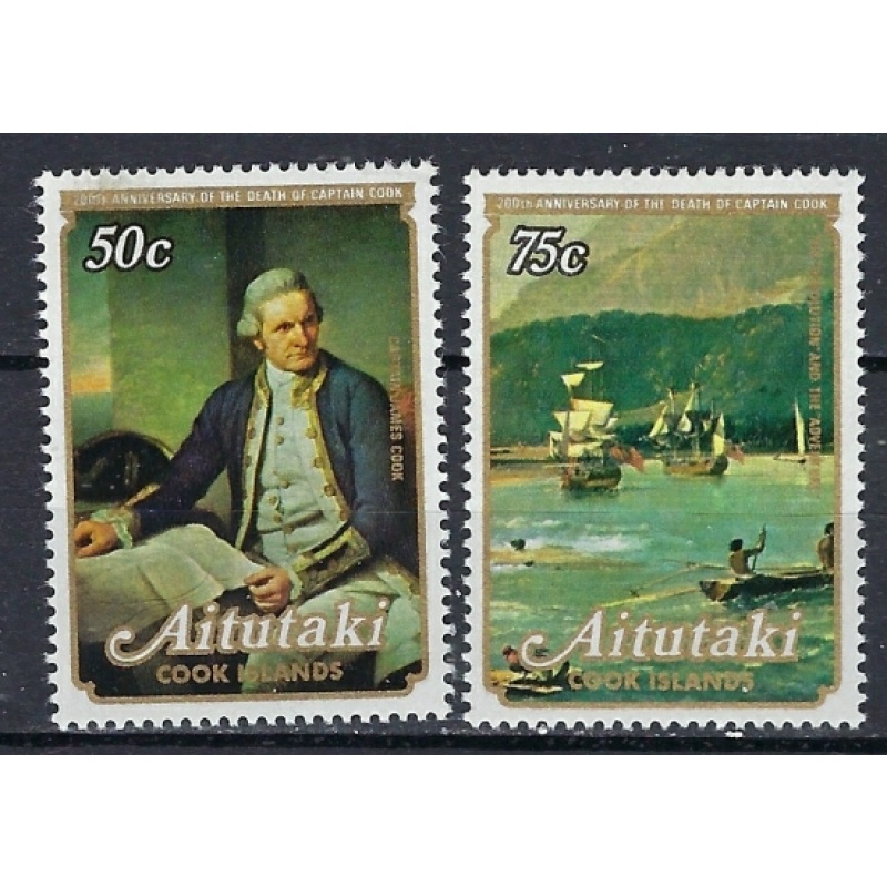 Aitutaki 171-72 MNH 1972 Capt Cook (ak2053)
