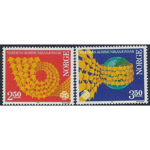 Norway 825-26 MNH 1983 World Communications Year (ak4930)