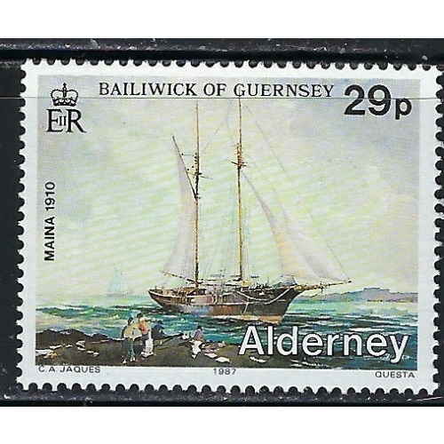 Guernsey Alderney 34 MNH 1987 Ship (an5081)