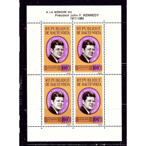 Burkina Faso C19a MNH 1964 John F Kennedy S/S