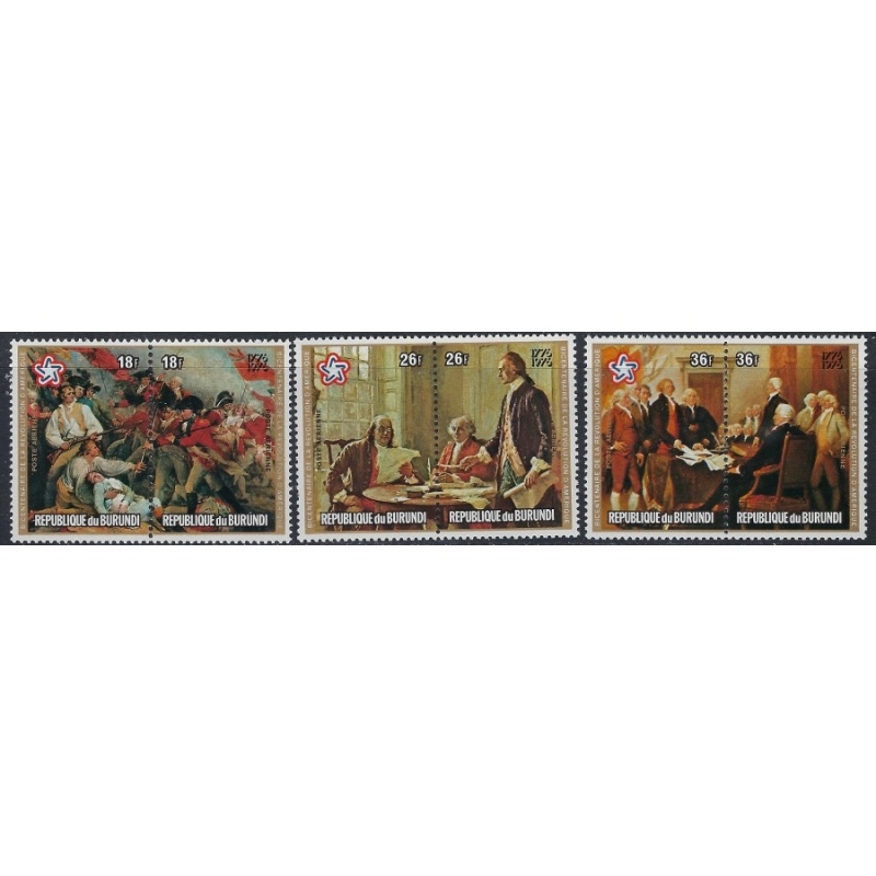 Burundi C244-46 MNH 1976 U.S. Bicentennial in pairs (ak3736)