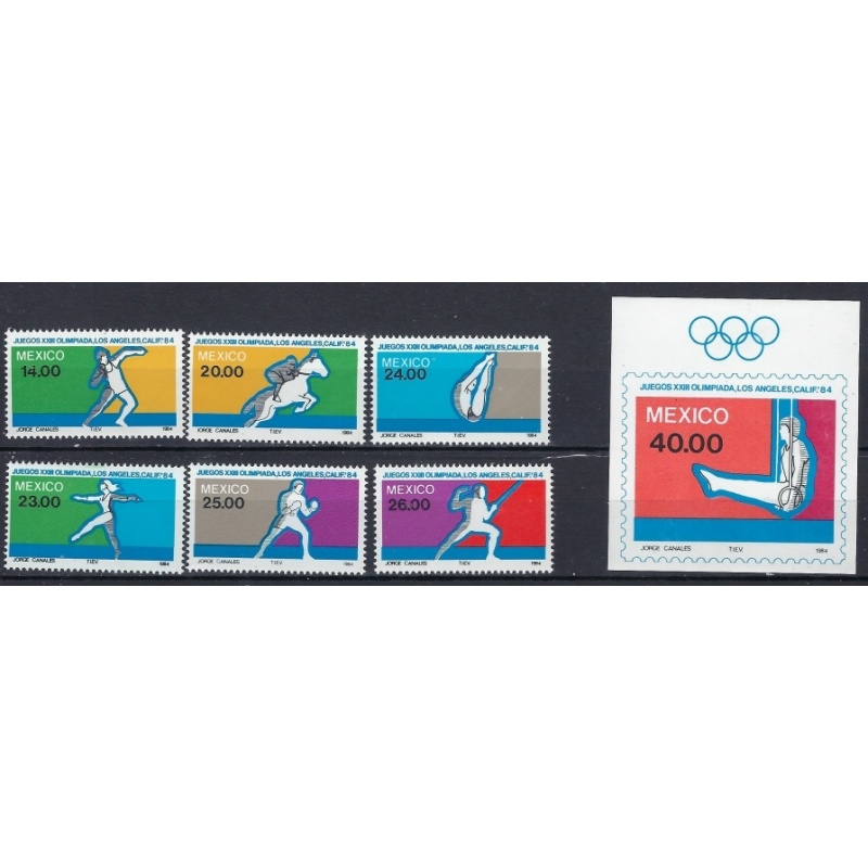 Mexico 1351-57 MNH 1984 Olympics (an9457)
