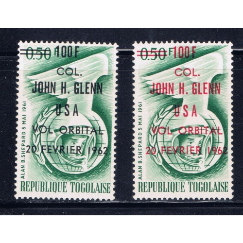 Togo 421-421a  NH 1962 overprint in two colors