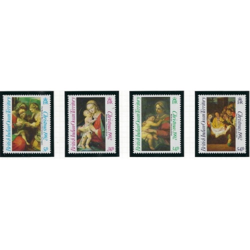 B.I.O.T. 128-31 MNH 1992 Christmas (fe4582)