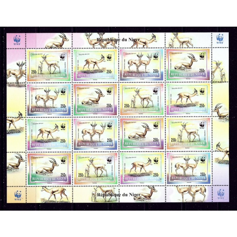 Niger 983-86 MNH 1998 W.W.F. Sheet of 16