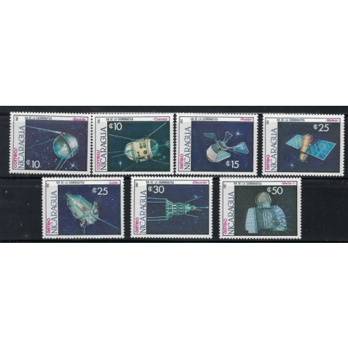 Nicaragua 1654-60 MNH 1987 Satellites (an3380)