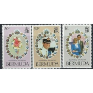 Bermuda 412-14 MNH 1981 Prince Charles Wedding (ak3360)
