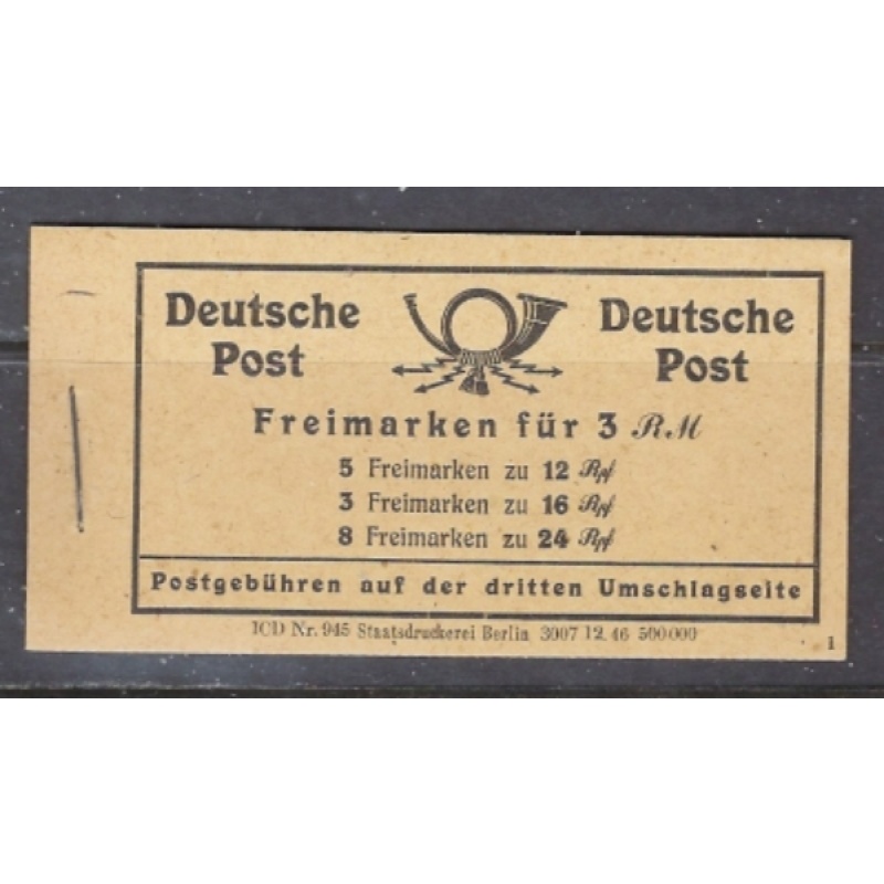 Germany 539a/544a Booklet 1946 two panes of 8 stamps (ap8833)