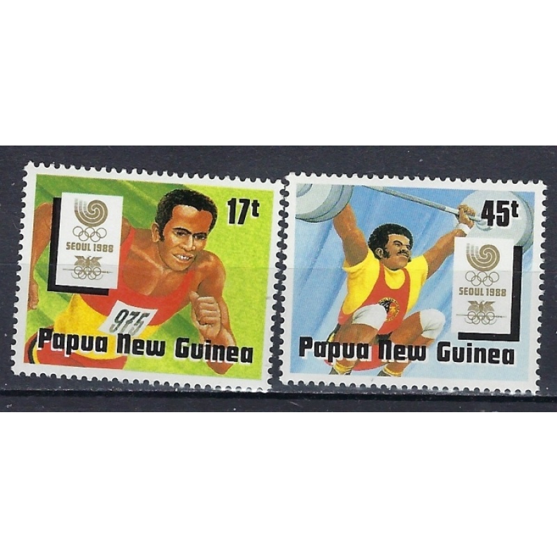 Papua New Guinea 701-02 MNH 1988 Olympics (ak2943)