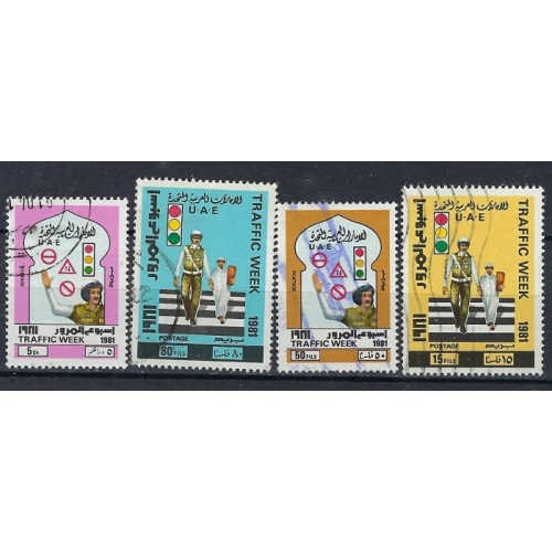 United Arab Emirates 131-34 Used 1981 Traffic Week (ak1389)
