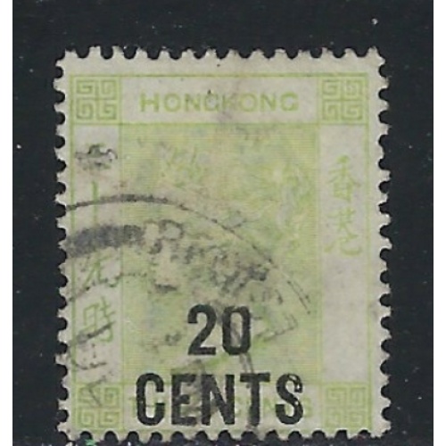 Hong Kong 52 Used 1891 Surcharge (fe5005)