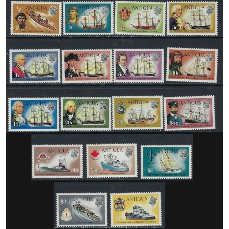 Antigua 241-57 MNH 1970 Ships (ak5235)