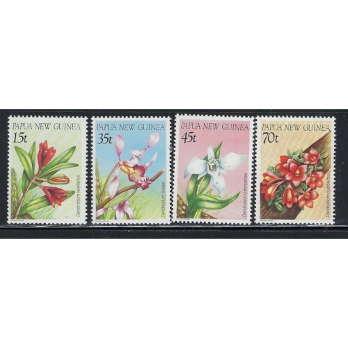Papua New Guinea 651-54 MNH 1986 Orchids (fe6980)