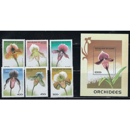 Guinea 1375-81 MNH 1997 Orchids (an3172)