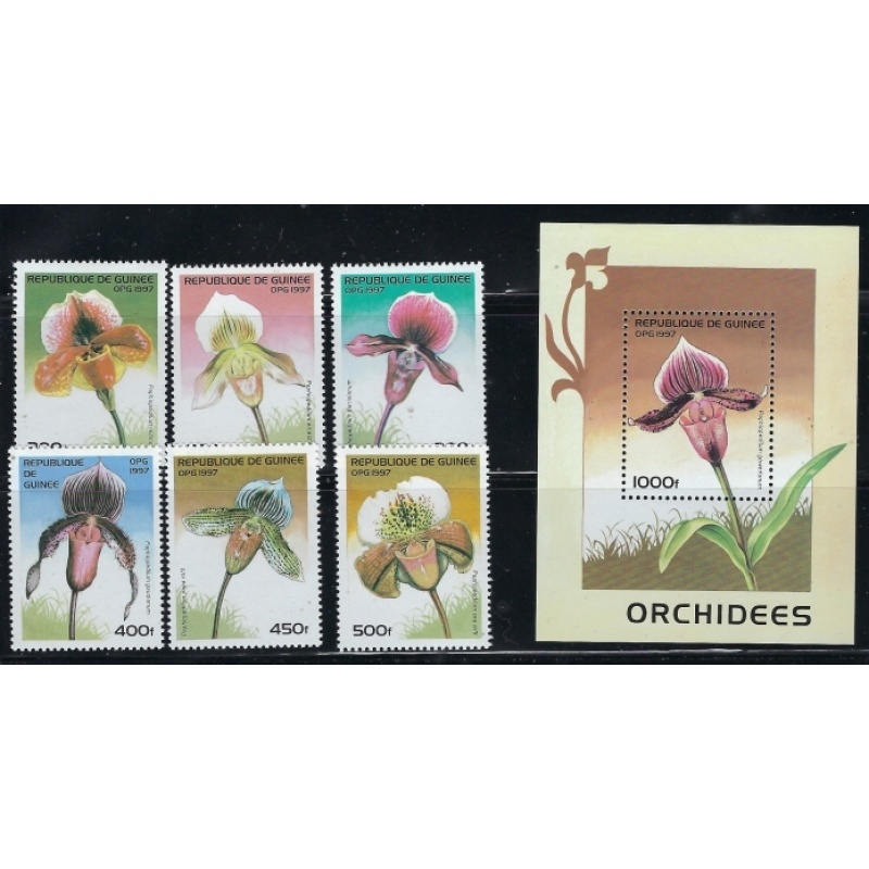Guinea 1375-81 MNH 1997 Orchids (an3172)
