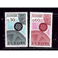 French Andorra 174-75 MVLH 1967 Europa