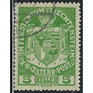 Liechtenstein 5 Used 1917 issue (an1435)