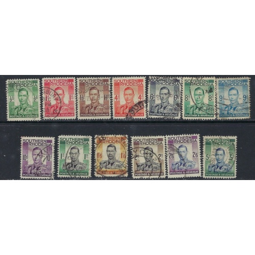 Southern Rhodesia 42-54 Used 1937 set (ak4538)