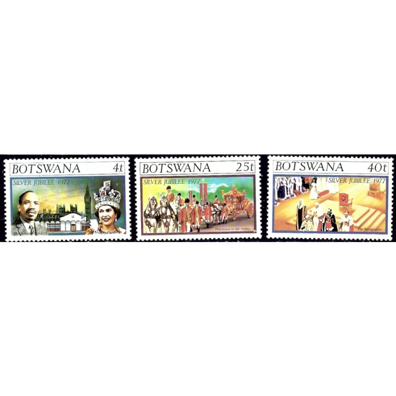 Botswana 179-81 MNH 1977 QEII Silver Jubilee (ap1678a)