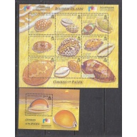 Solomon Is 943-44 MNH 2002 Seashells; sheet and souvenir sheet (ap7966)