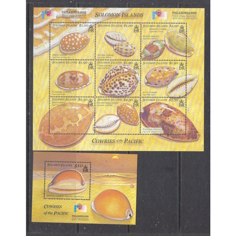 Solomon Is 943-44 MNH 2002 Seashells; sheet and souvenir sheet (ap7966)