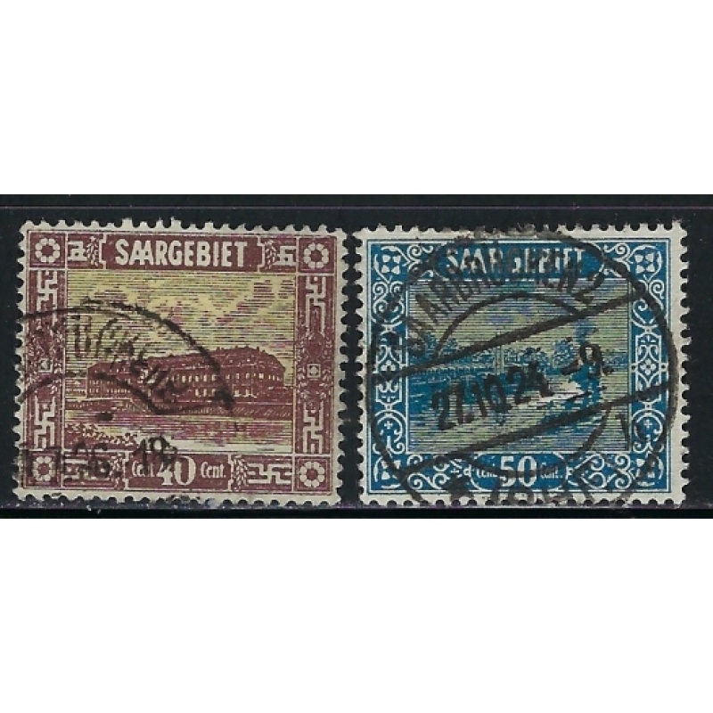 Saar 109-10 Used 1922-23 issues (an4403)