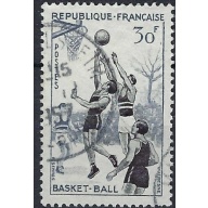France 801 Used 1956 Basketball (an9797)