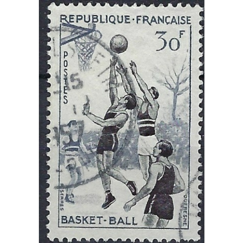 France 801 Used 1956 Basketball (an9797)