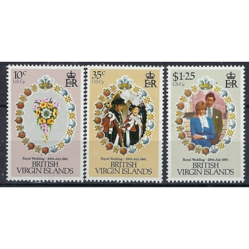 British Virgin Is 406-08 MNH 1981 Prince Charles Wedding (an9824)