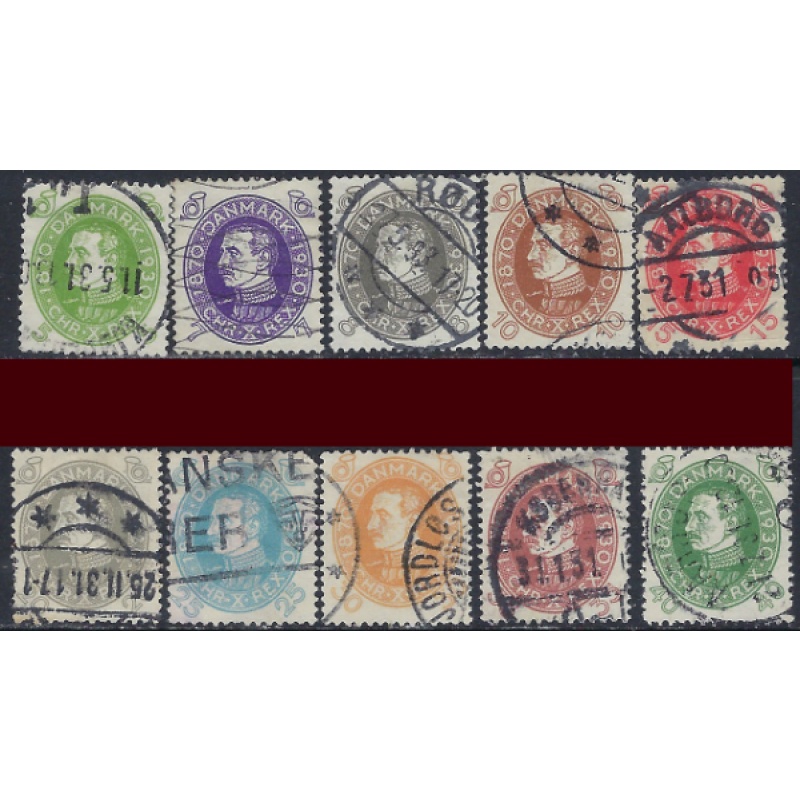 Denmark 210-19 Used 1930 set (ak6262)