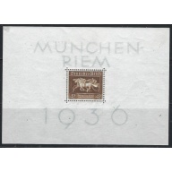 Germany B90 MNH 1936  Horse Racing souvenir sheet (fe8882)