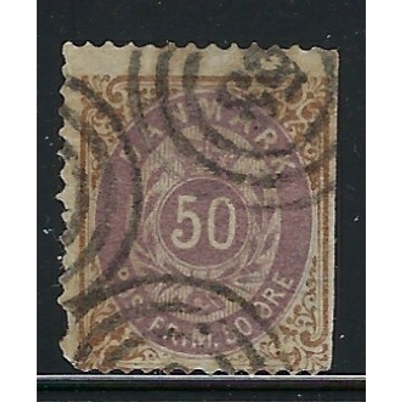 Denmark 33 Used 1875 issue / straight-edge / short perf (fe3326)