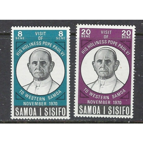 Samoa 337-38 MNH 1970 Pope's Visit (ap8083)