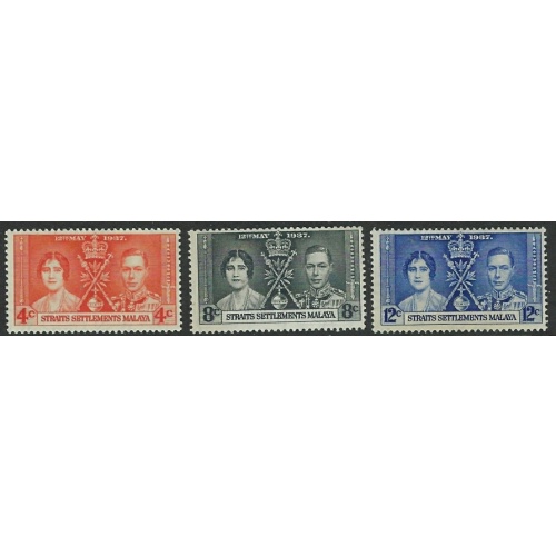 Straits Settlements 235-37 MNH 1937 KGVI Coronation (fe5431)