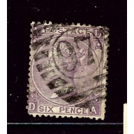 Great Britain 51 Used Plate #9 1869 issue short corner