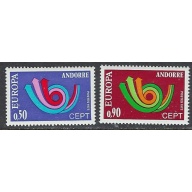 French Andorra 219-20 MH 1973 Europa (ap8892)
