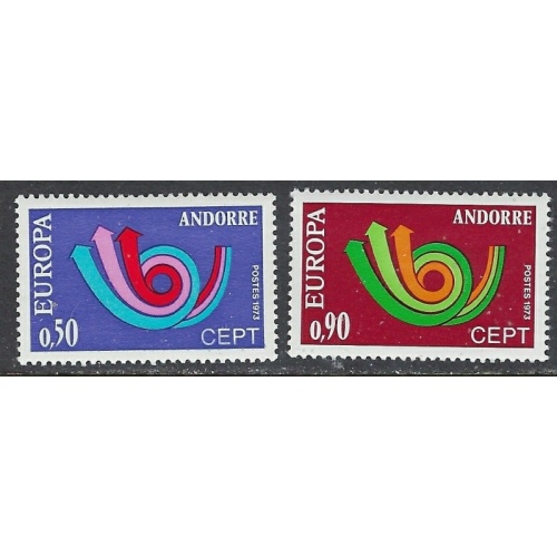 French Andorra 219-20 MH 1973 Europa (ap8892)