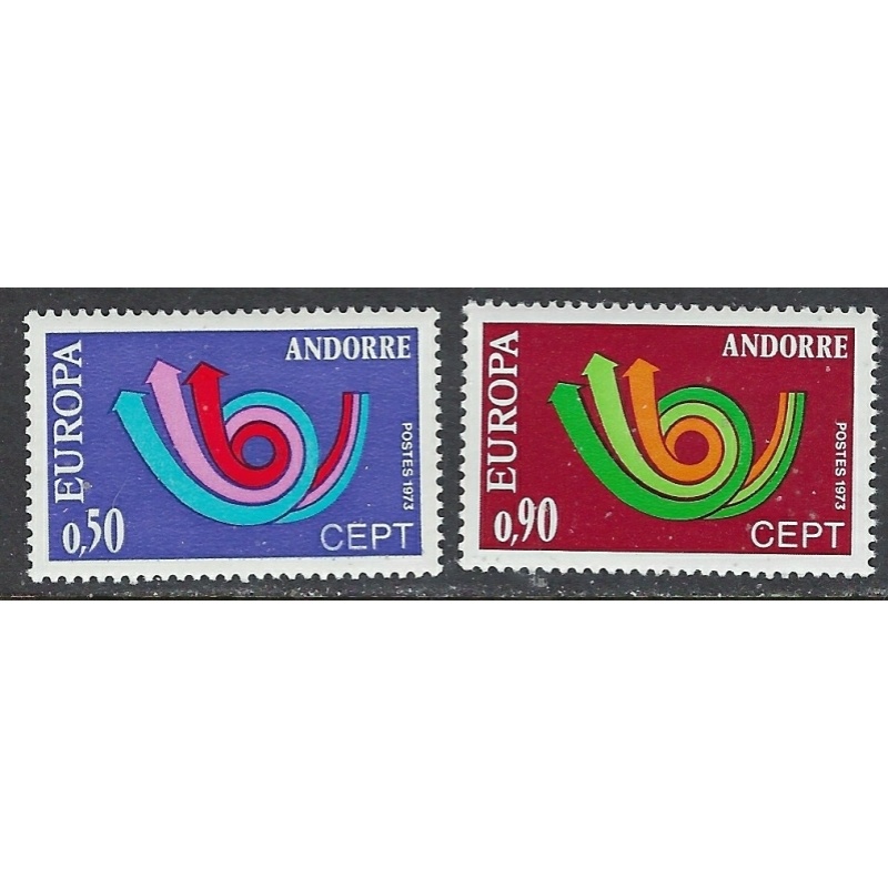 French Andorra 219-20 MH 1973 Europa (ap8892)