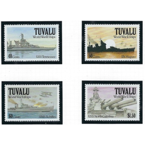 Tuvalu 578-81 MNH 1991 World War II Ships (ak2112)