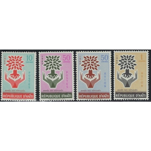 Haiti 489-90; C191-92 MNH 1962 World Refugee Year (ha1098)