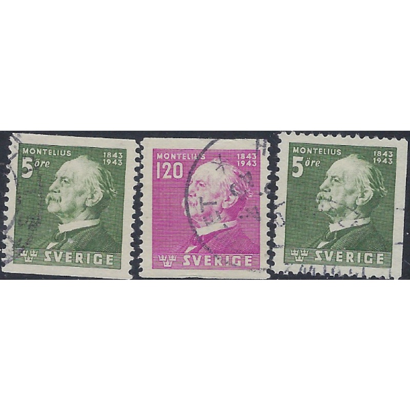 Sweden 345-47 Used 1943 set (ak5943)