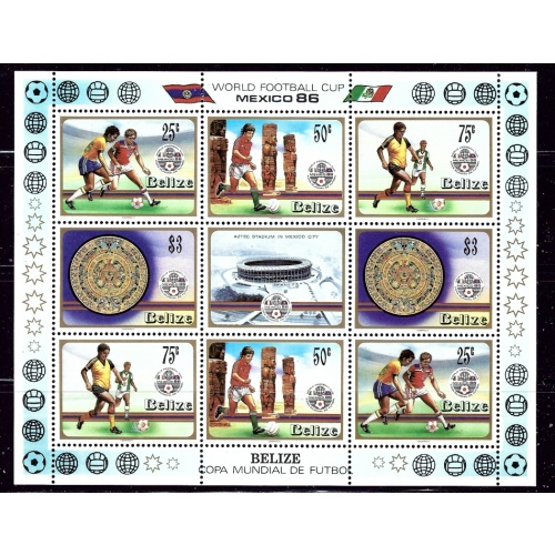 Belize 823-26 MNH 1986 Soccer Sheet (an5646)
