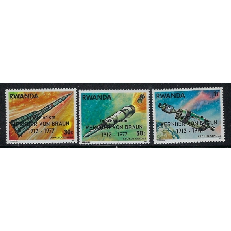 Rwanda 837-39 MH 1977 part set (mm1390)