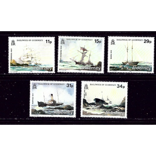 Guernsey-Alderney 32-36 MNH 1987 Shipwrecks