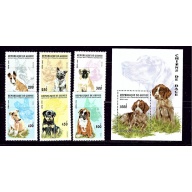 Guinea 1340-46 MNH 1996 Dogs set with souvenir sheet