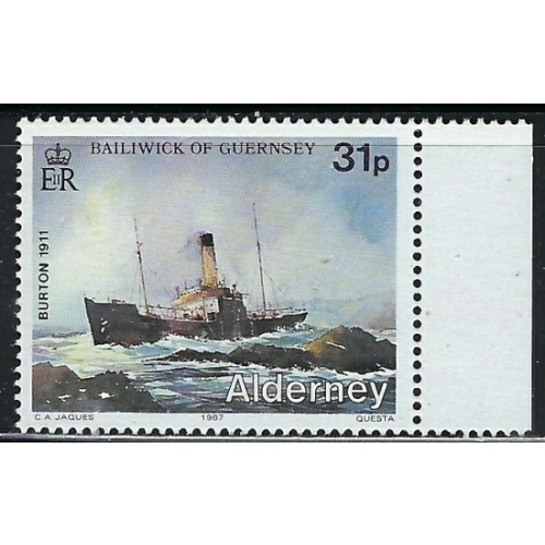 Guernsey Alderney 35 MNH 1987 Ship (an5106)