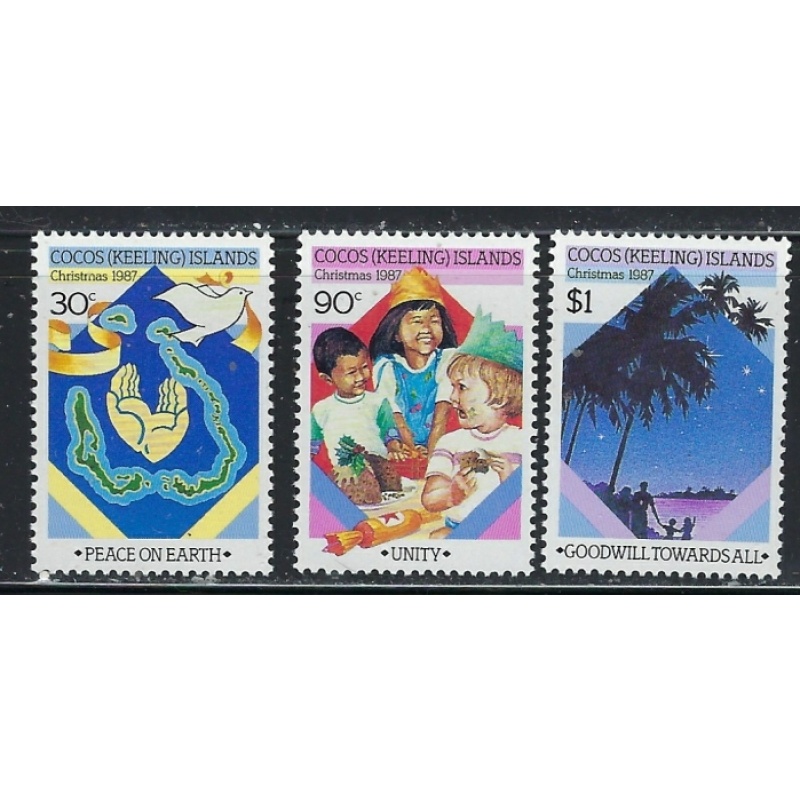 Cocos Is 169-71 MNH 1987 Christmas (fe4803)