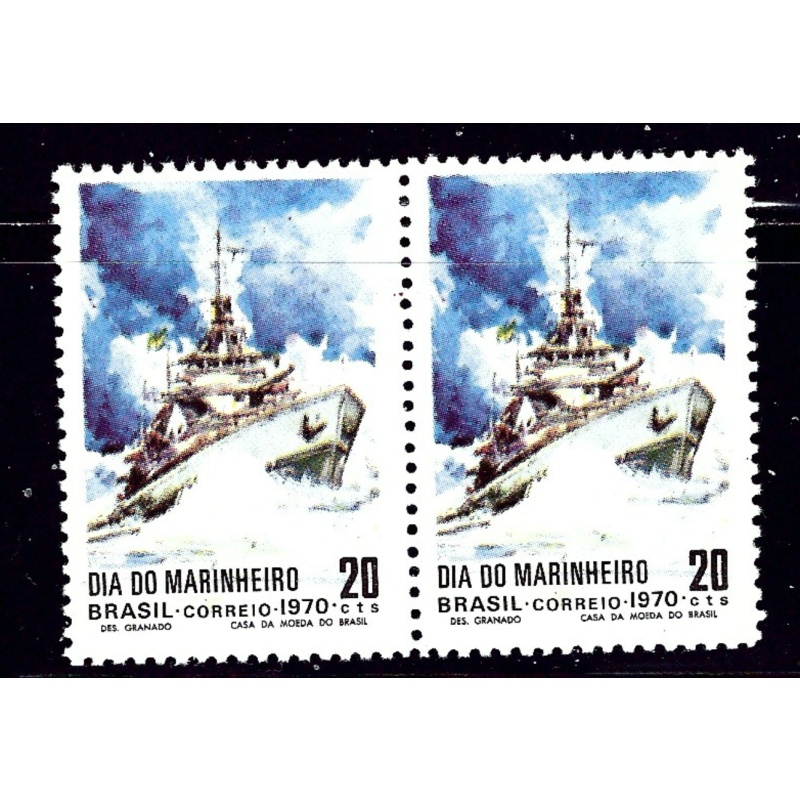 Brazil 1182 issued without gum 1970 Ships Pair    (ap1185)